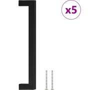 vidaXL Poignées de meubles 5 pcs. noir 192 mm acier inoxydable