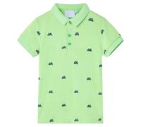 vidaXL Polo pour enfants Manches courtes Col côtelé Tout-petit Vert fluo 104