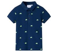 vidaXL Polo pour Enfants Vêtement Manches Courtes Col Côtelé Tout-Petit Bleu Marine 116
