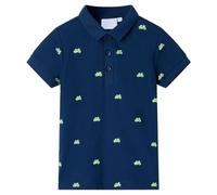 vidaXL Polo pour Enfants Vêtement Manches Courtes Col Côtelé Tout-Petit Bleu Marine 116