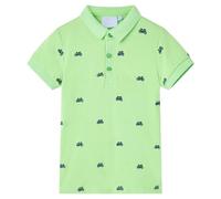 vidaXL Polo pour Enfants Vêtement Manches Courtes Col Côtelé Tout-Petit Vert Fluo 140