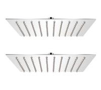 Pomme de douche plongeante 2 pcs Acier inoxydable 20x20 cm