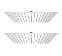 Pomme de douche plongeante 2 pcs Acier inoxydable 40x40 cm