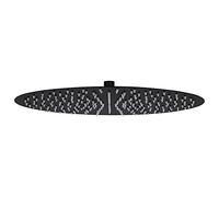 vidaXL Pomme de Douche Pluie Pulvérisateur Pommeau de Douche Tête de Douchette Accessoire de Salle de Bain Acier Inoxydable 40 cm Ronde Noir