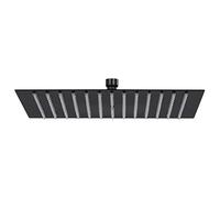 Tête de Douche Pluie avec Rotule à 360° Carrée Noir 40x40 cm Acier Inoxydable