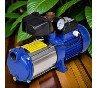 vidaXL Pompe à jet avec manomètre 1300 W 5100 L/h Bleu