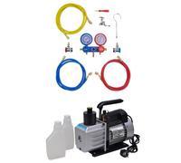 vidaXL Pompe à vide 50 L/min avec manomètre à 2 voies en kit d'outils