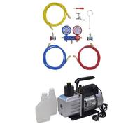 vidaXL Pompe à vide 50 L/min avec manomètre à 2 voies en kit d'outils - Design moderne - FR14