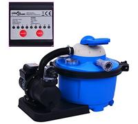 vidaXL Pompe de Filtration à Sable avec Minuterie Electrique Filtre à Sable Filtre de Piscine avec un Pré-filtre Durable 450 W 25 L