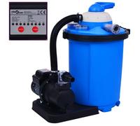 vidaXL Pompe de Filtration à Sable avec Minuterie Electrique Filtre à Sable Filtre de Piscine avec un Pré-filtre Durable 550 92292