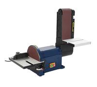 vidaXL Ponceuse à Disque et à Bande Electrique Machine à Polir Bande de Ponçage Machine-Outil de Meulage Bord Déchiqueté 500 W 200 mm