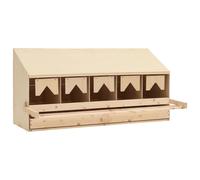vidaXL Pondoir 5 Compartiments Collecte des Œufs Cage Nichoir Nid de Ponte Perchoir Pliable Enclos Poulets Volailles 117x33x54 cm Bois de Pin Massif