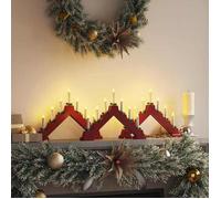 vidaXL Pont de Bougie de Noël 3 pc 7 LED Blanc Chaud 39.5 x 5 x 29 cm