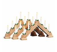 Vidaxl Pont De Bougie De Noël 3 Pcs Marron 39.5 X 5 X 29 Cm Pin Massif