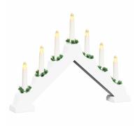 vidaXL Pont de bougie de Noël Blanc 39.5 x 5 x 29 cm Pin massif