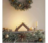 vidaXL Pont de bougie de Noël Marron 39.5 x 5 x 29 cm Pin massif, Élégant porte-bougie en pin 42019701