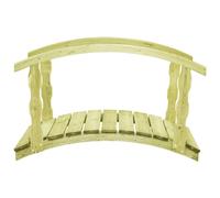 Pin Imprégné Pont de Jardin avec Balustrade Parterre de Fleurs Jardin