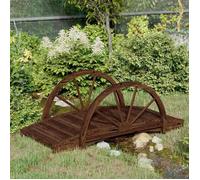 vidaXL Pont de jardin 363338 avec demi-roue bois de sapin massif 99x50x38 cm