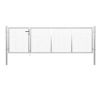 Poort 350x100 cm staal zilverkleurig144341