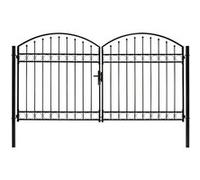 vidaXL Poort dubbel met gebogen bovenkant 300x175 cm staal zwart146340 G