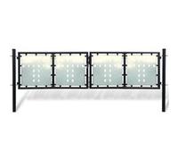 Portillon de jardin - VIDAXL - Double - Acier galvanisé - 300 x 125 cm - Ajouré