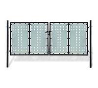 vidaXL Portail de clôture noir à une porte 300x125 cm