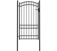 Vidaxl Portail De Clôture Avec Dessus Arqué Acier 100x175 Cm Noir