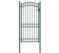 vidaXL Poort met gebogen bovenkant 100x200 cm staal groen146367 Vert G
