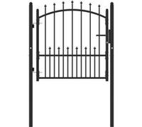 vidaXL Poort met speerpunten 100x100 cm staal zwart146398 Noir G