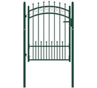Vidaxl Portail De Clôture Avec Pointes Acier 100x125 Cm Vert