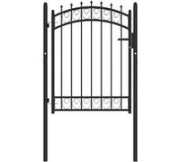 vidaXL Poort met speerpunten 100x125 cm staal zwart146379 Noir G