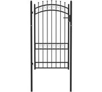 Poort met speerpunten 100x175 cm staal zwart146381