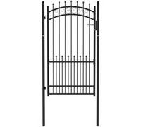 vidaXL Poort met speerpunten 100x175 cm staal zwart146391 Noir G