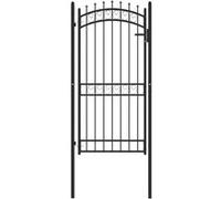 vidaXL Poort met speerpunten 100x200 cm staal zwart146382 Noir G