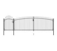 Portail de clôture de jardin avec dessus en lance 5x2 m Noir