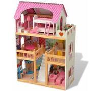 vidaXL Poppenhuis 3 verdiepingen 60x30x90 cm hout80175 Multicolore G