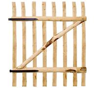 vidaXL Portillon Simple Portail de Jardin Porte de Clôture Portillon de Patio Terrasse Arrière-cour Extérieur 100x120 cm Bois de Noisetier