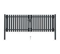 Vidaxl Portail De Clôture À Double Porte Acier 306x125 Cm Anthracite Multicolore