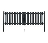 Vidaxl Portail De Clôture À Double Porte Acier 306x175 Cm Anthracite