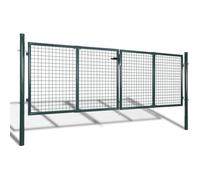 vidaXL Portail de clôture Acier 306x150 cm Vert