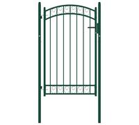 Vidaxl Portail De Clôture Avec Dessus Arqué Acier 100x150 Cm Vert