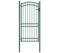 Vidaxl Portail De Clôture Avec Dessus Arqué Acier 100x200 Cm Vert