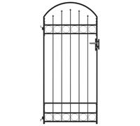 vidaXL Portail de Clôture avec Dessus Arqué Porte de Jardin Portillon de Patio Extérieur 89x200 cm Noir