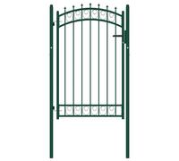 vidaXL Portail de Clôture avec Pointes Portail de Jardin Portillon de Terrasse Porte de Patio Barrière de Jardin Extérieur Acier 100x150 cm Vert 146375