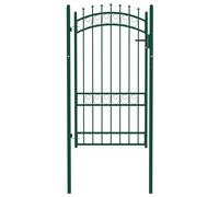 Vidaxl Portail De Clôture Avec Pointes Acier 100x175 Cm Vert