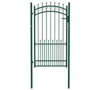 Vidaxl Portail De Clôture Avec Pointes Acier 100x175 Cm Vert