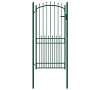 Vidaxl Portail De Clôture Avec Pointes Acier 100x200 Cm Vert