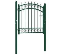 vidaXL Portail de Clôture avec Pointes Portail de Jardin Portillon de Terrasse Porte de Patio Barrière de Jardin Extérieur Acier 100x100 cm Vert