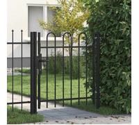 vidaXL Portail de clôture BOXTEL à porte simple avec arc en haut, acier 1x1 m noir 146029
