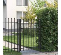 vidaXL Portillon simple pour jardin avec dessus à pointe Acier 1 x 1,2 m Noir